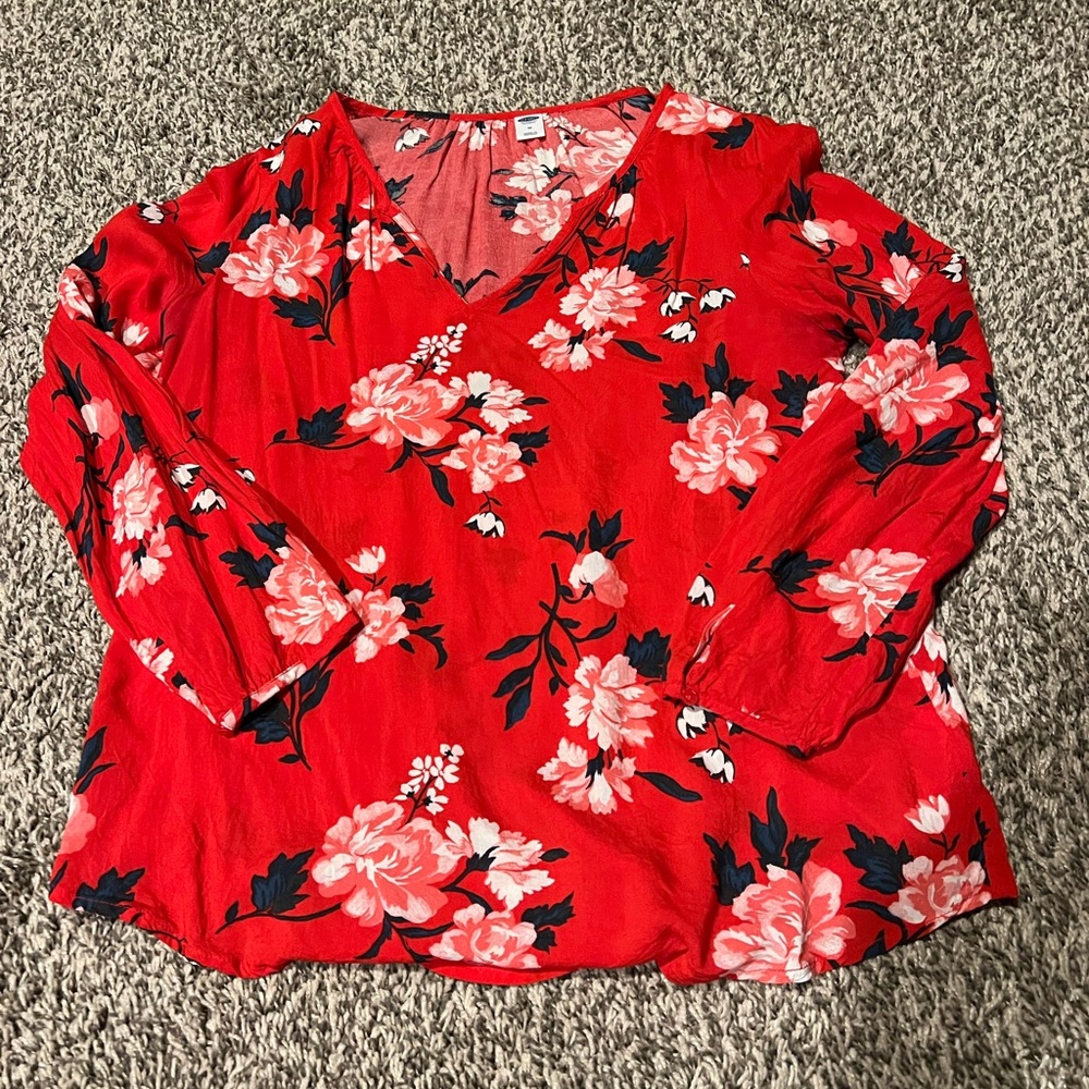 Linen Floral Top